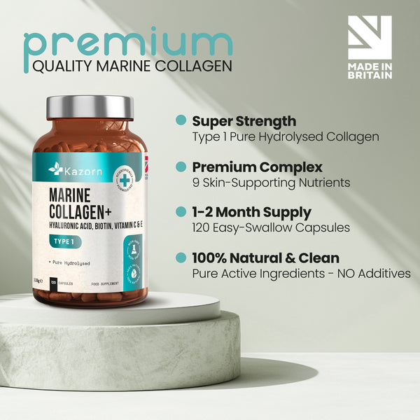KAZORN® Marine Collagen Complex | 1165mg | 9 Powerful Nutrients | Advanced Formula