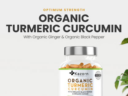 KAZORN® Organic Turmeric Curcumin 1440mg with Organic Black Pepper & Organic Ginger Capsules