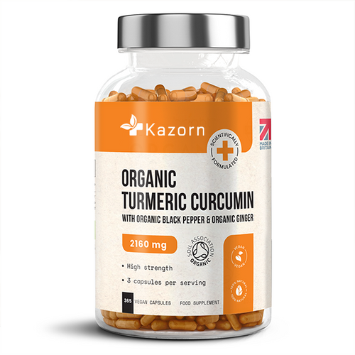 KAZORN® Organic Turmeric Curcumin 2160mg with Organic Black Pepper & Organic Ginger Capsules